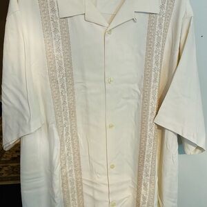 Tommy Bahama Cream Short Sleeve Button Down Shirt